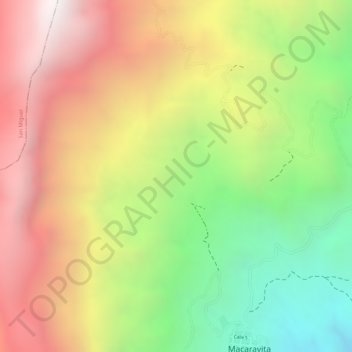 Mappa topografica Las Palma, altitudine, rilievo