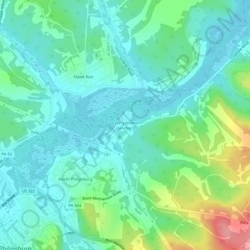 Mappa topografica Loch Lomond Junction, altitudine, rilievo