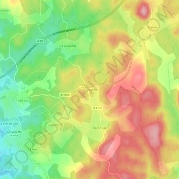 Mappa topografica La Chapelle, altitudine, rilievo