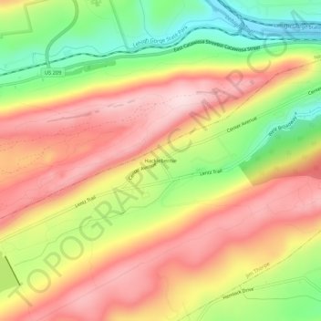 Mappa topografica Hacklebernie, altitudine, rilievo