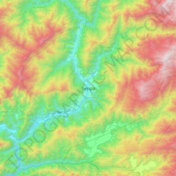 Mappa topografica Seppa, altitudine, rilievo