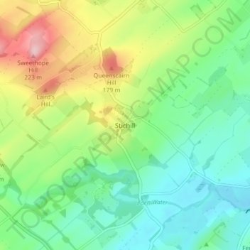 Mappa topografica Stichill, altitudine, rilievo