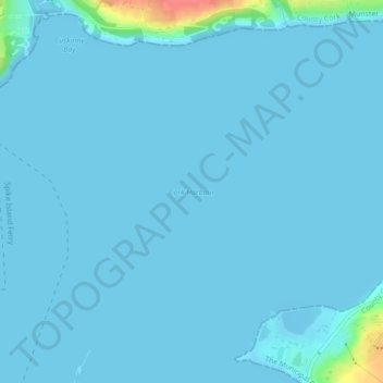 Mappa topografica Cork Harbour, altitudine, rilievo