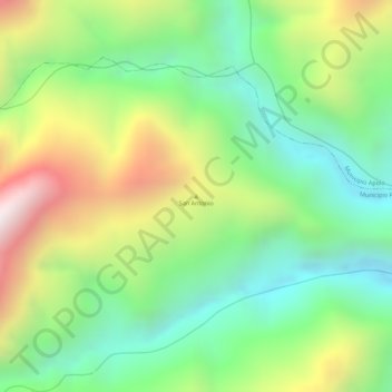 Mappa topografica San Antonio, altitudine, rilievo