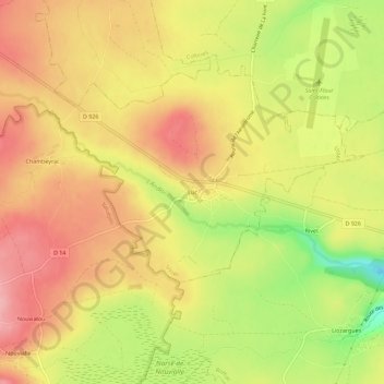 Mappa topografica Luc, altitudine, rilievo