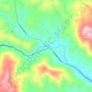 Mappa topografica Volney, altitudine, rilievo