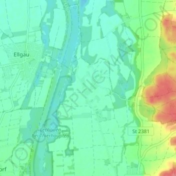 Mappa topografica Ötz, altitudine, rilievo