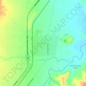 Mappa topografica Palmar Chico, altitudine, rilievo