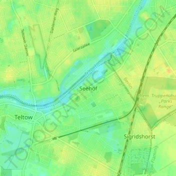Mappa topografica Seehof, altitudine, rilievo