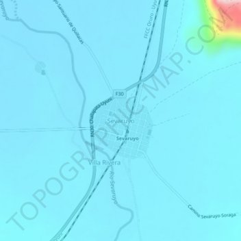 Mappa topografica Sevaruyo, altitudine, rilievo
