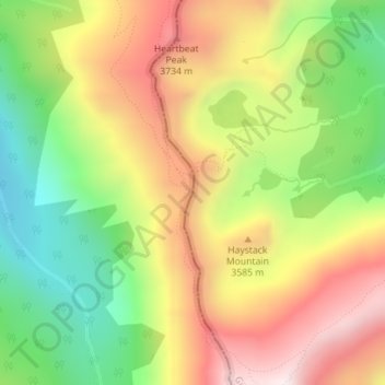 Mappa topografica Rogers Pass, altitudine, rilievo