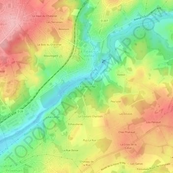 Mappa topografica Le Puy Moulinier, altitudine, rilievo