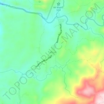 Mappa topografica Talbak, altitudine, rilievo
