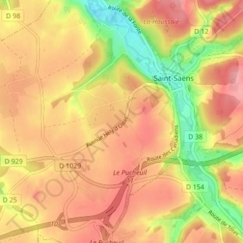 Mappa topografica Le Quesnay, altitudine, rilievo