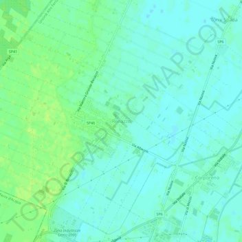 Mappa topografica Renazzo, altitudine, rilievo