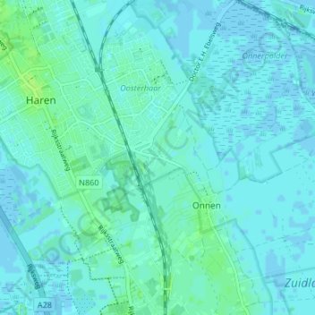 Mappa topografica Felland, altitudine, rilievo