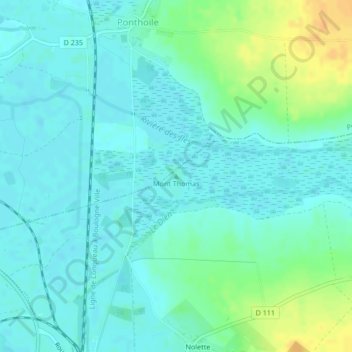 Mappa topografica Mont Thomas, altitudine, rilievo