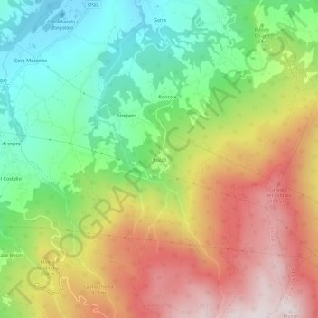 Mappa topografica Buzzò, altitudine, rilievo