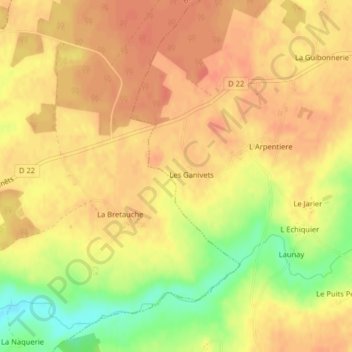 Mappa topografica Le Pre, altitudine, rilievo