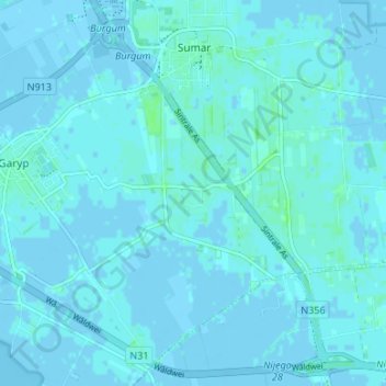 Mappa topografica Sumarreheide, altitudine, rilievo