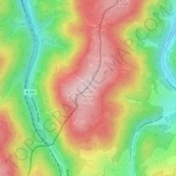 Mappa topografica Hoher Eimberg, altitudine, rilievo