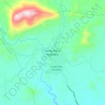 Mappa topografica Santa María Huatulco, altitudine, rilievo