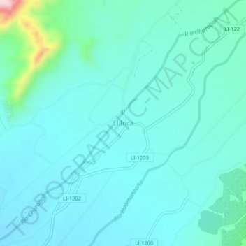 Mappa topografica El Inca, altitudine, rilievo