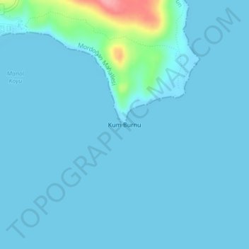 Mappa topografica Kum Burnu, altitudine, rilievo