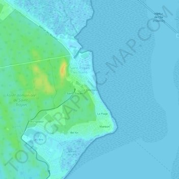 Mappa topografica Le Coureau, altitudine, rilievo