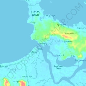 Mappa topografica Laoang, altitudine, rilievo
