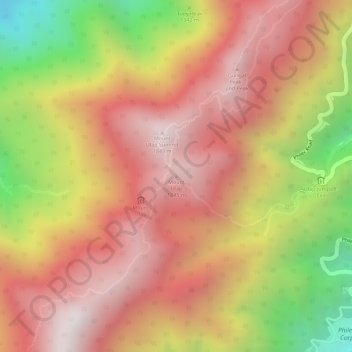 Mappa topografica Mount Ulap, altitudine, rilievo