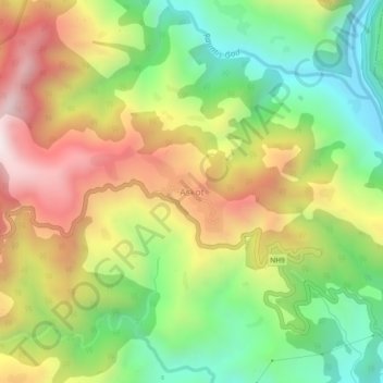 Mappa topografica Askot, altitudine, rilievo