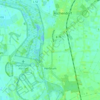 Mappa topografica Nienhaus, altitudine, rilievo