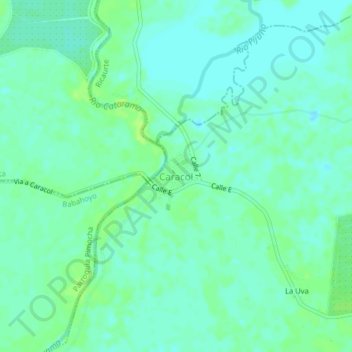 Mappa topografica Caracol, altitudine, rilievo