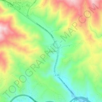 Mappa topografica Los Castillas, altitudine, rilievo