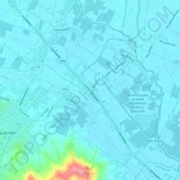 Mappa topografica Casini, altitudine, rilievo