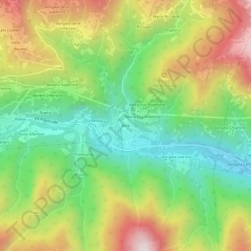 Mappa topografica Rore, altitudine, rilievo