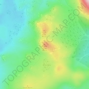 Mappa topografica Green Crag, altitudine, rilievo