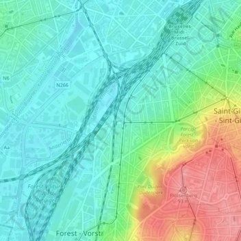 Mappa topografica 354, altitudine, rilievo