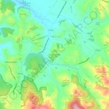 Mappa topografica Casa Generale, altitudine, rilievo