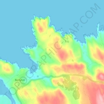Mappa topografica Farr, altitudine, rilievo