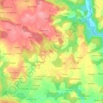 Mappa topografica Talresto, altitudine, rilievo