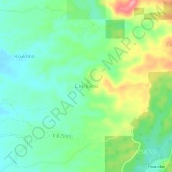 Mappa topografica C.M. Recto, altitudine, rilievo