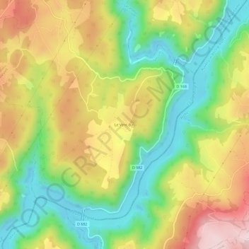 Mappa topografica Le Vent-Bas, altitudine, rilievo