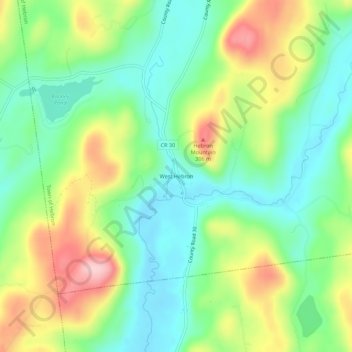 Mappa topografica West Hebron, altitudine, rilievo