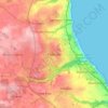 Mappa topografica Peterlee, altitudine, rilievo