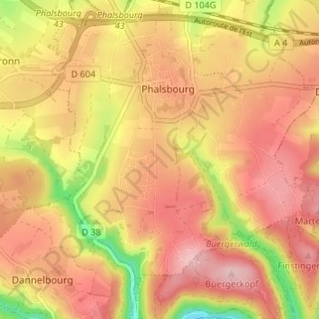 Mappa topografica Cité Clark, altitudine, rilievo