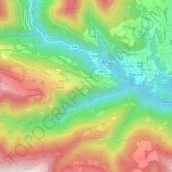 Mappa topografica Arina, altitudine, rilievo