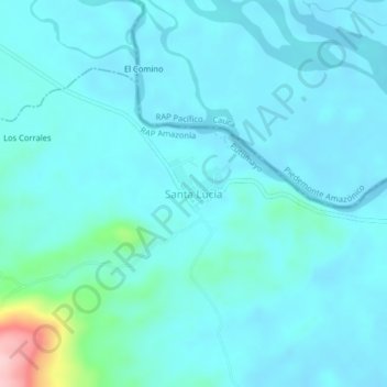 Mappa topografica Santa Lucía, altitudine, rilievo