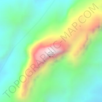 Mappa topografica Mount Saint Paul, altitudine, rilievo